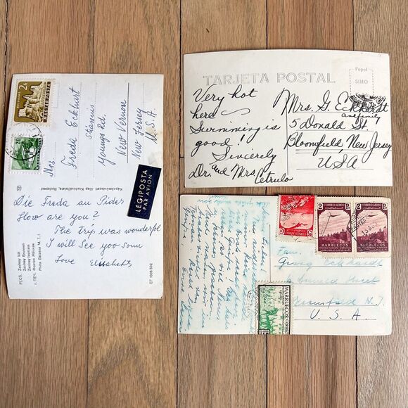 Lot 12 Vintage Travel Postcards China Jerusalem Paris Acapulco Posted Used - Picture 8 of 11